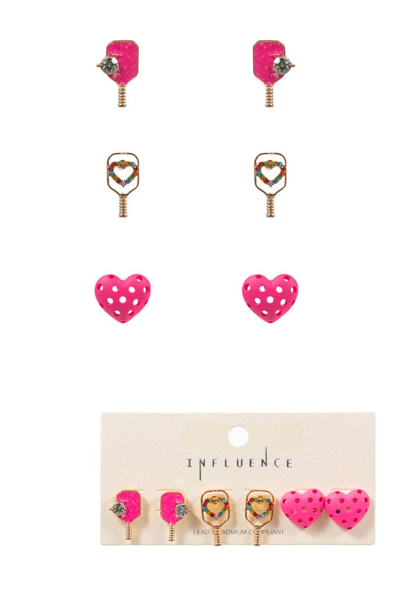 Influence Heart Pickleball Earrings