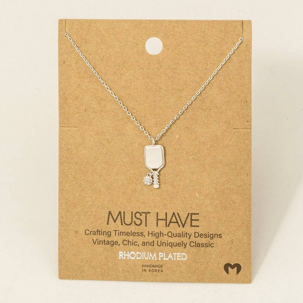 Must Have Gold Dipped Pickle Ball Pendant Necklace