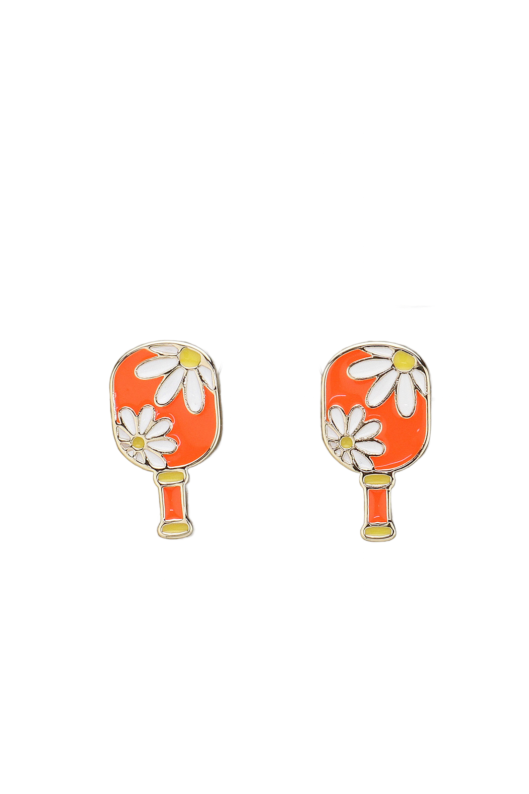 Avec Enamel Flower Pickleball Earrings