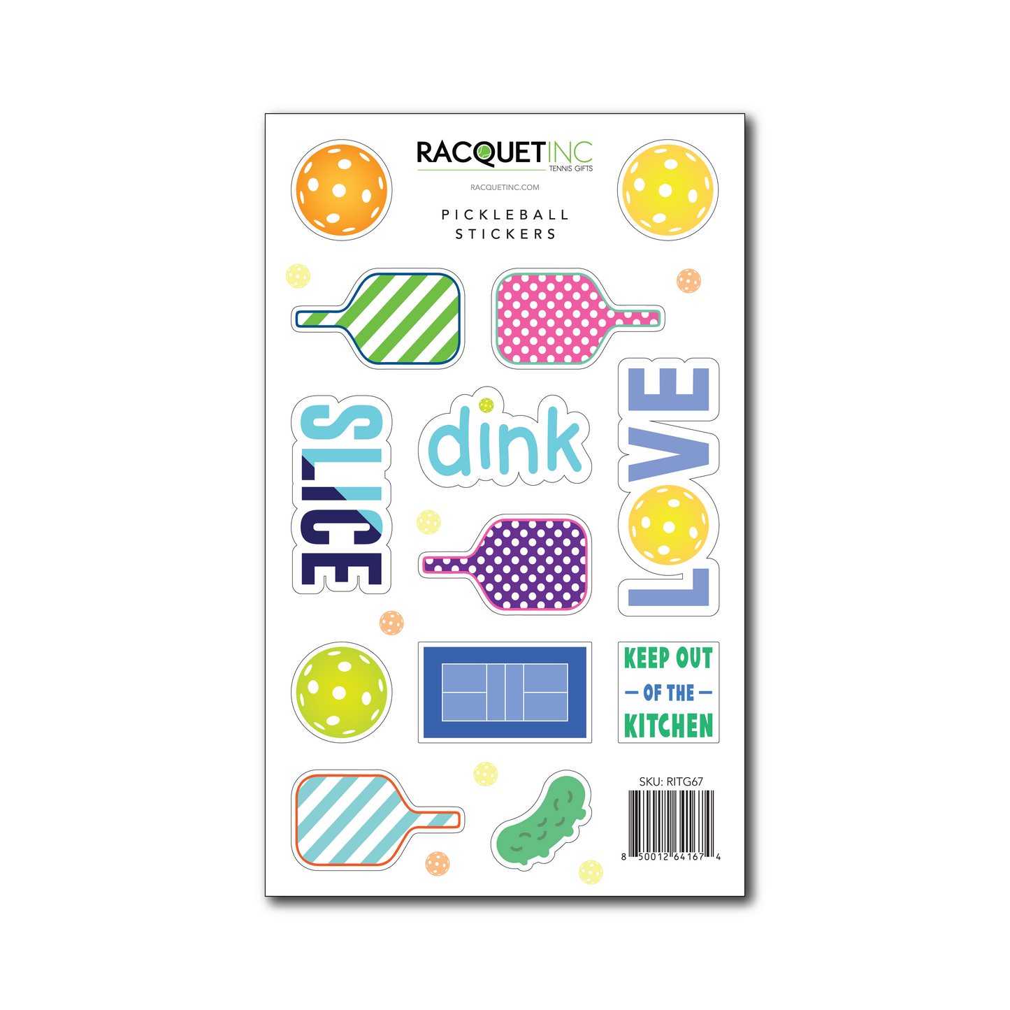 Racquet Inc Pickleball Sticker Sheet