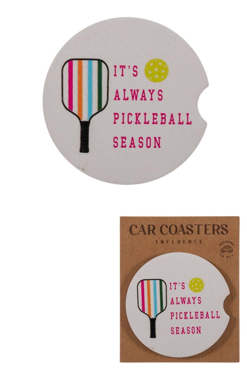 Influence Pickleball car coaster (it's always pickleball season)